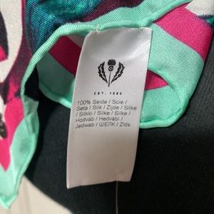 Foulard En Soie Fraas - Multicolore, Motif Géométrique Animé, Occasion En Bon état